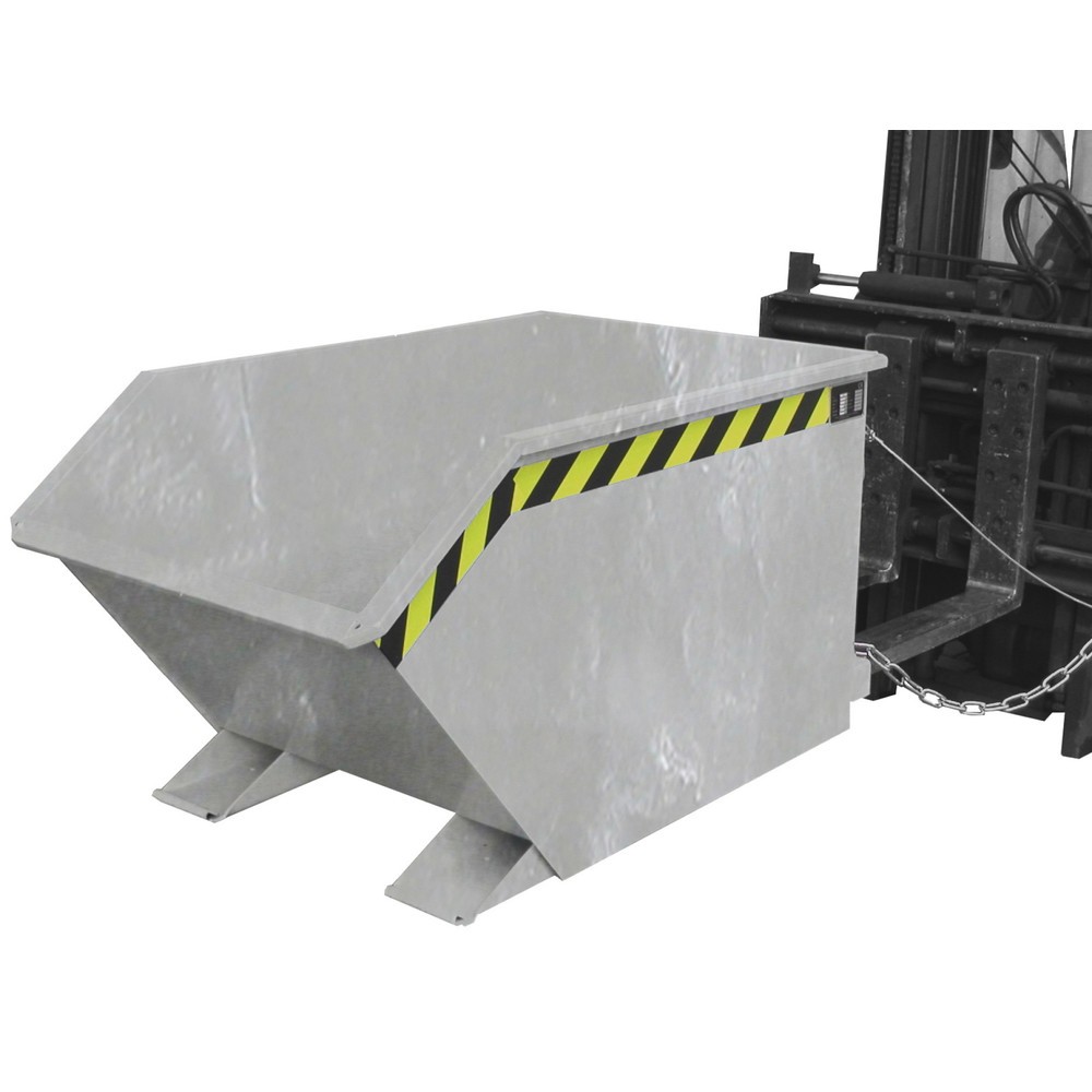 Číslo obrázka výrobku 1: Vyklápací kontajner na triesky Bauer®, polica z dierovaného plechu, pozinkovaný, nosnosť 1 000 kg, objem 0,5 m³