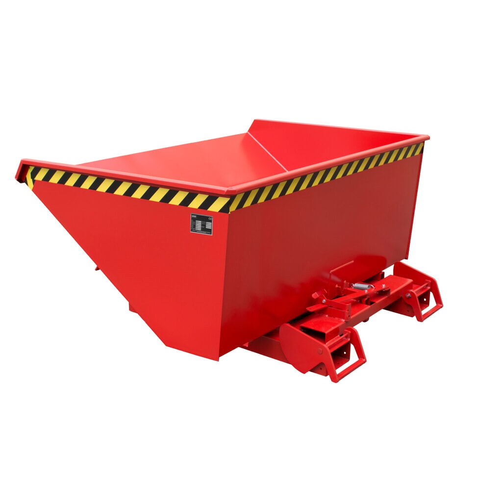 Číslo obrázka výrobku 6: Bauer® Sklápacia nádrž s automatickým valcovacím mechanizmom, nosnosť 1 500 kg, lakovaná, objem 1,2 m³, RAL 3000 ohnivá červená