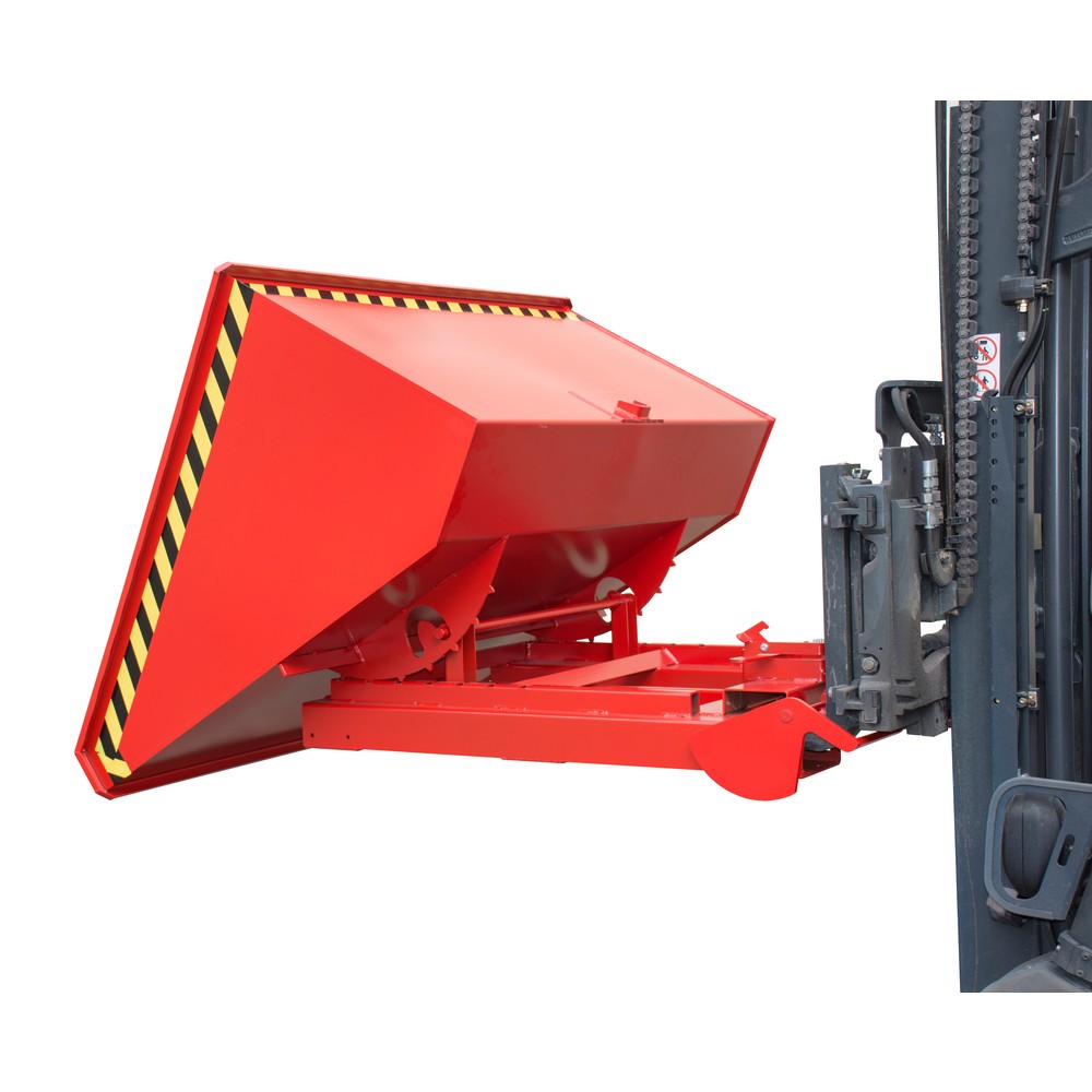 Číslo obrázka výrobku 1: Bauer® Sklápacia nádoba s automatickým valcovacím mechanizmom, nosnosť 1.000 kg, lakovaná, objem 0,9 m³, RAL 3000 ohnivá červená