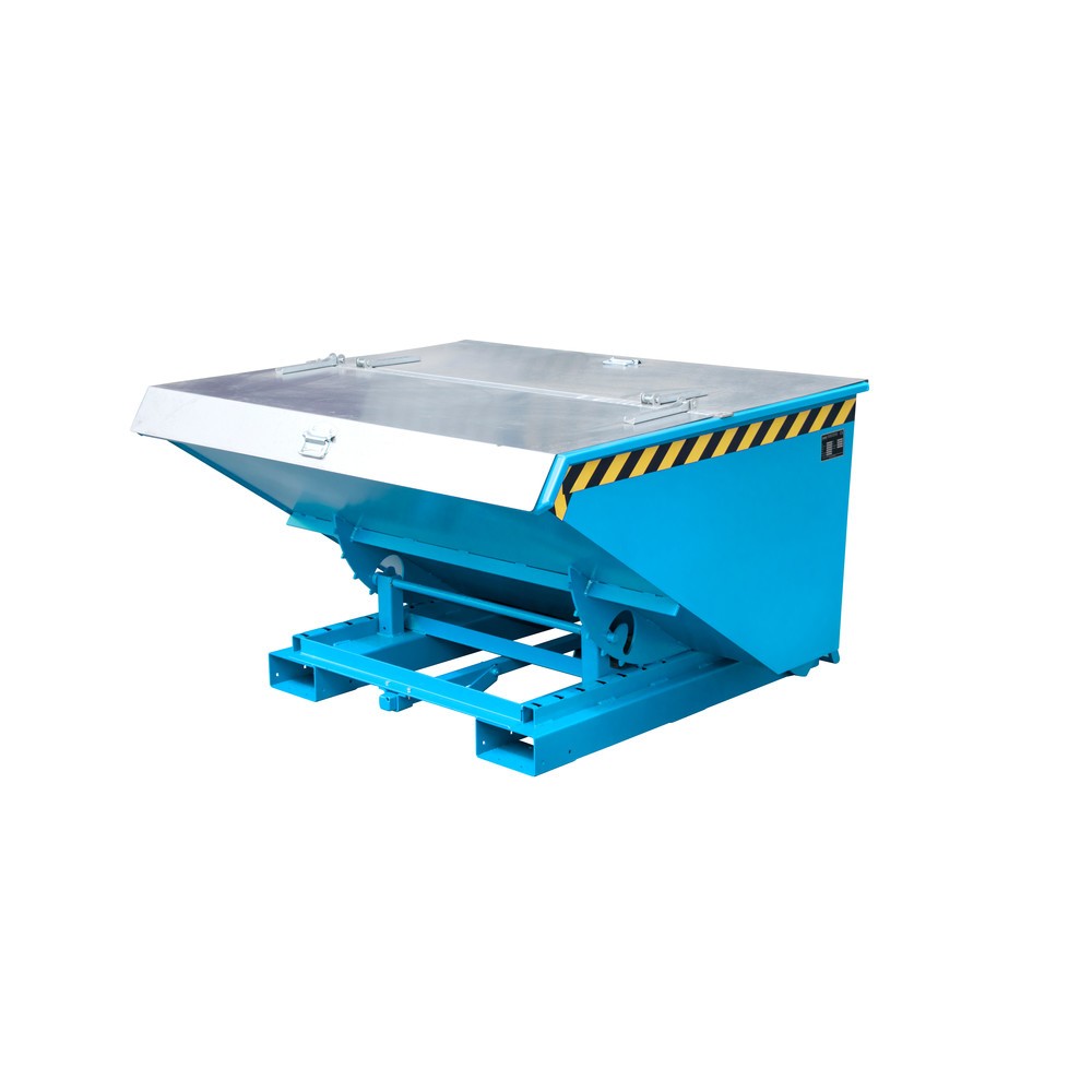 Číslo obrázka výrobku 1: Bauer® Sklápacia nádoba s automatickým valcovacím mechanizmom, nosnosť 1.000 kg, lakovaná, objem 0,9 m³, RAL 5012 svetlomodrá
