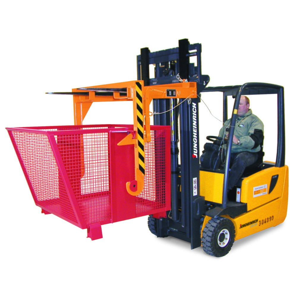 Číslo obrázka výrobku 1: Vyklápacia nádoba Bauer® s mriežkovanými stenami, pozinkovaná, nosnosť 500 kg, objem 0,9 m³