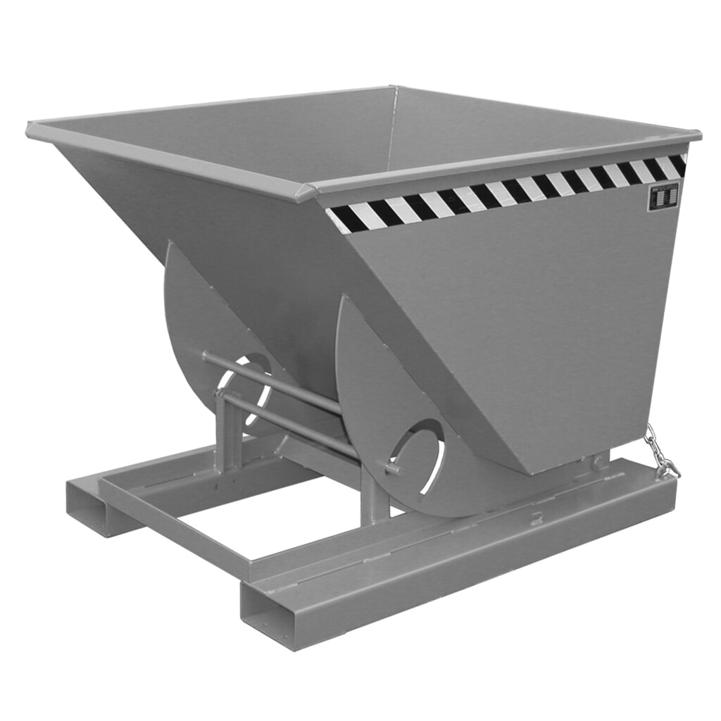 Obrázok výrobku: Bauer® Vyklápací zásobník s pojazdnou mechanikou, nosnosť 1 000 kg, lakovaný, objem 0,75 m³, RAL 7005 myšacia šedá