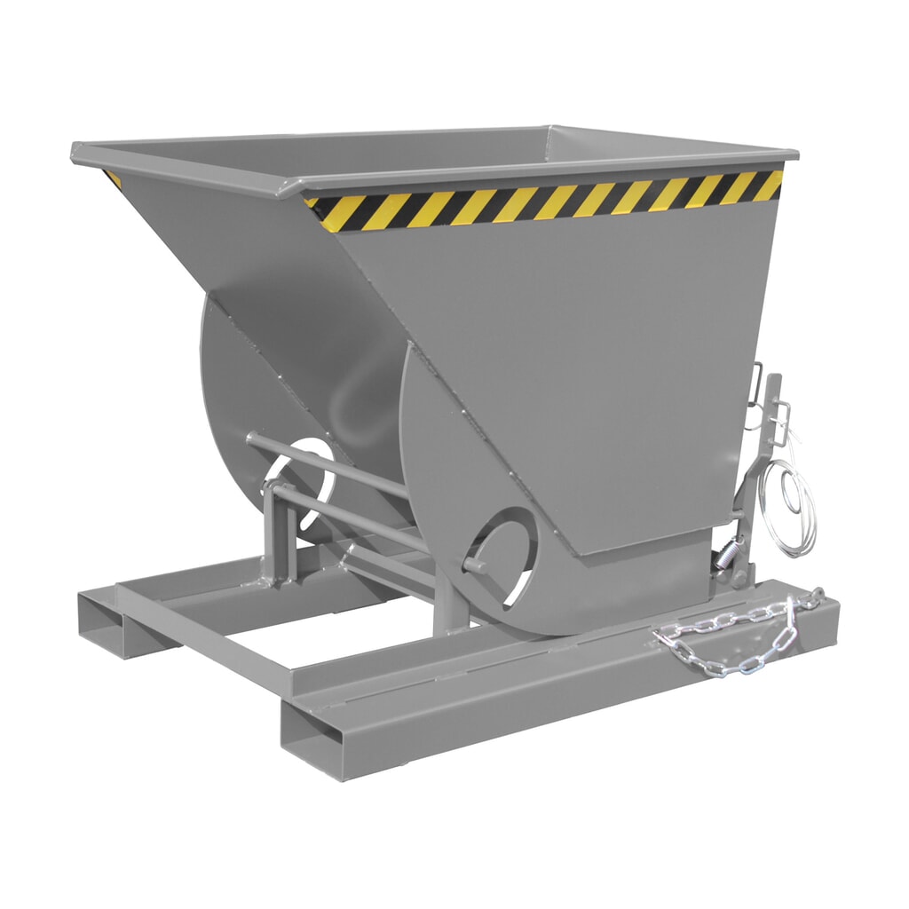Bauer® Vyklápací zásobník s pojazdnou mechanikou, nosnosť 1 000 kg, lakovaný, objem 0,5 m³, RAL 7005 myšacia šedá Obrázok výrobku: Bauer® Vyklápací zásobník s pojazdnou mechanikou, nosnosť 1 000 kg, lakovaný, objem 0,5 m³, RAL 7005 myšacia šedá