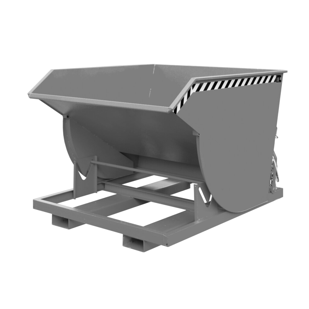 Bauer® Vyklápací zásobník s pojazdnou mechanikou Premium, hlboká konštrukcia, lakovaný, bez veka, objem 1,5 m³, RAL 7005 myšacia šedá Obrázok výrobku: Bauer® Vyklápací zásobník s pojazdnou mechanikou Premium, hlboká konštrukcia, lakovaný, bez veka, objem 1,5 m³, RAL 7005 myšacia šedá
