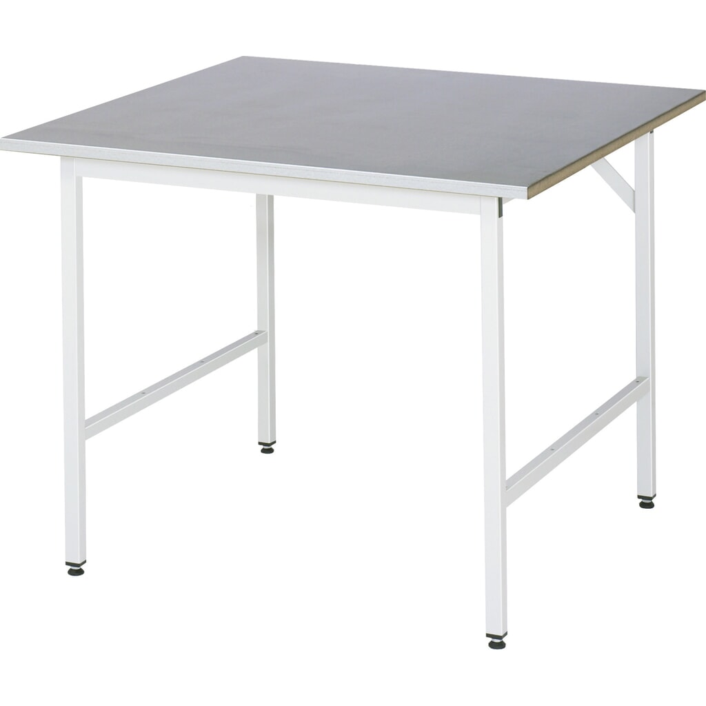 Výškovo nastaviteľný pracovný stôl RAU série TOM, v × š × h 800 – 850 × 1 000 × 1 000 mm, pracovná doska s plechovým povrchom z nehrdzavejúcej ocele Číslo obrázka výrobku 1: Výškovo nastaviteľný pracovný stôl RAU série TOM, v × š × h 800 – 850 × 1 000 × 1 000 mm, pracovná doska s plechovým povrchom z nehrdzavejúcej ocele