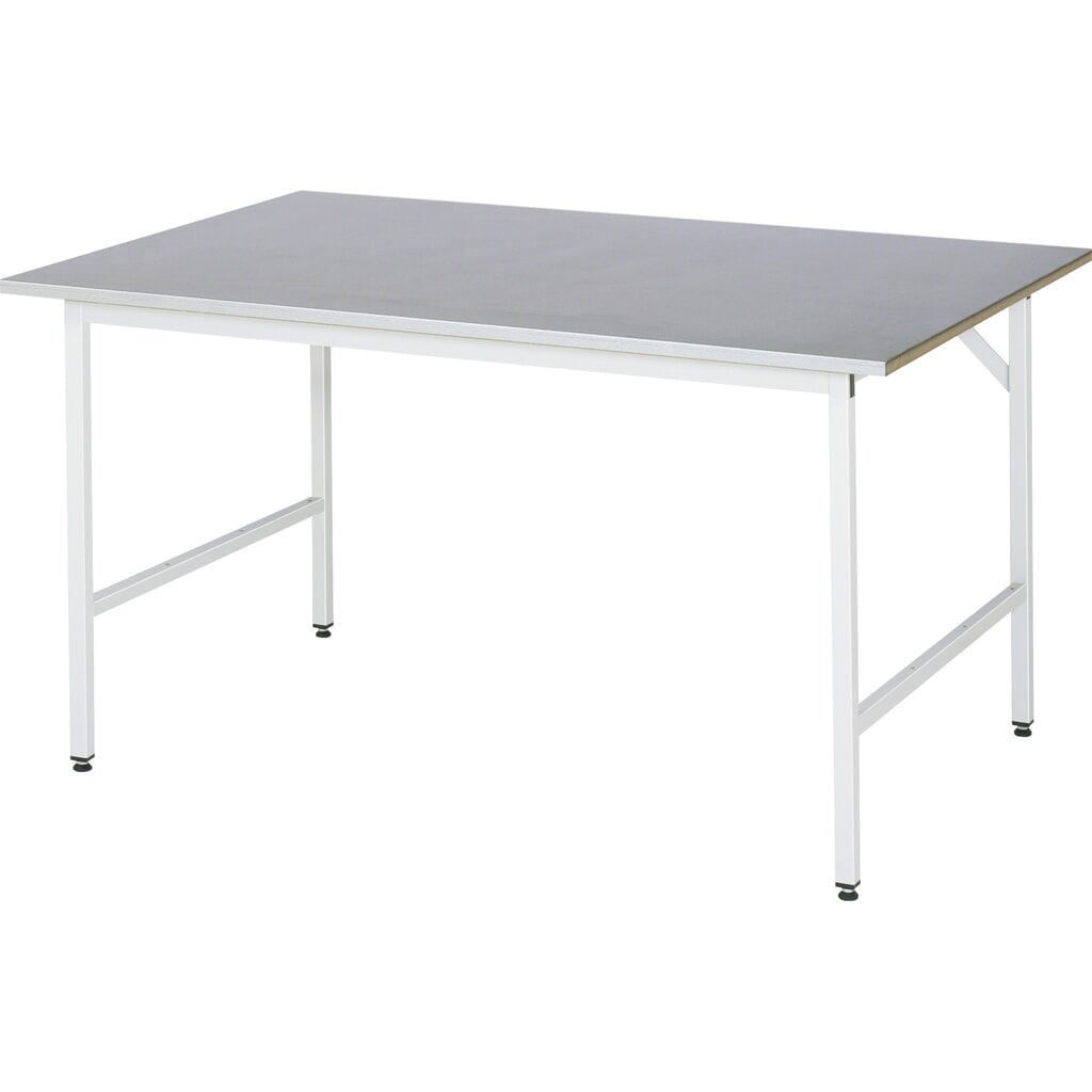 Číslo obrázka výrobku 1: Výškovo nastaviteľný pracovný stôl RAU série TOM, v × š × h 800 – 850 × 1 500 × 1 000 mm, pracovná doska s povrchom z oceľového plechu