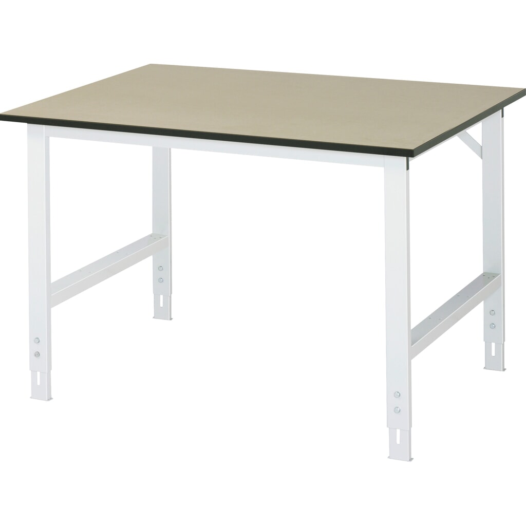 Obrázok výrobku: Výškovo nastaviteľný pracovný stôl RAU série TOM, v × š × h 760 – 1 080 × 1 250 × 1 000 mm, pracovná doska MDF