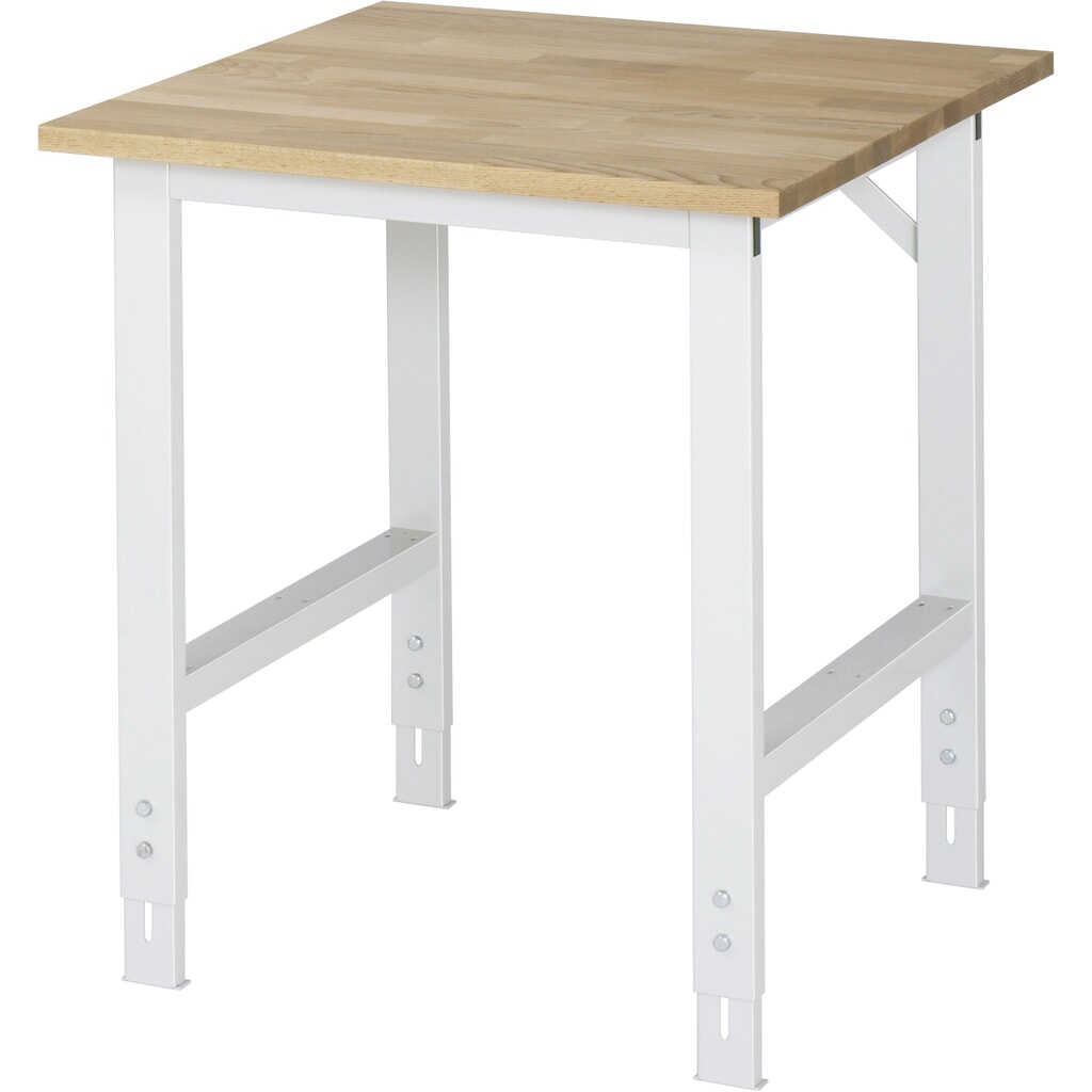 Výškovo nastaviteľný pracovný stôl RAU série TOM, v × š × h 760 – 1 080 × 750 × 800 mm, pracovná doska z bukového masívu Obrázok výrobku: Výškovo nastaviteľný pracovný stôl RAU série TOM, v × š × h 760 – 1 080 × 750 × 800 mm, pracovná doska z bukového masívu