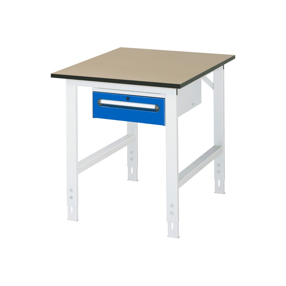 Číslo obrázka výrobku 1: Výškovo nastaviteľný pracovný stôl RAU série TOM, v × š × h 760 – 1 080 × 750 × 1 000 mm, 1 zásuv., pracovná doska z MDF