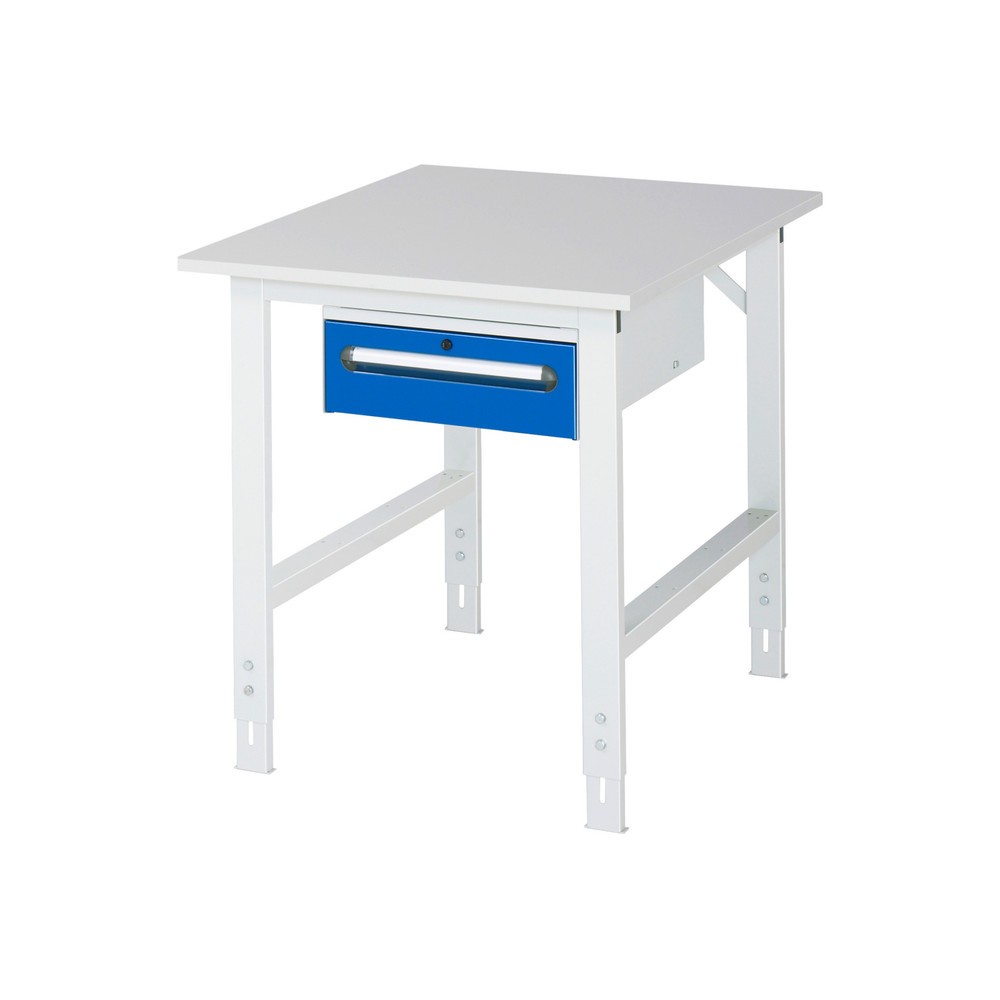 Číslo obrázka výrobku 1: Výškovo nastaviteľný pracovný stôl RAU série TOM, v × š × h 760 – 1 080 × 750 × 1 000 mm, 1 zásuv., pracovná doska s melamínovým povrchom