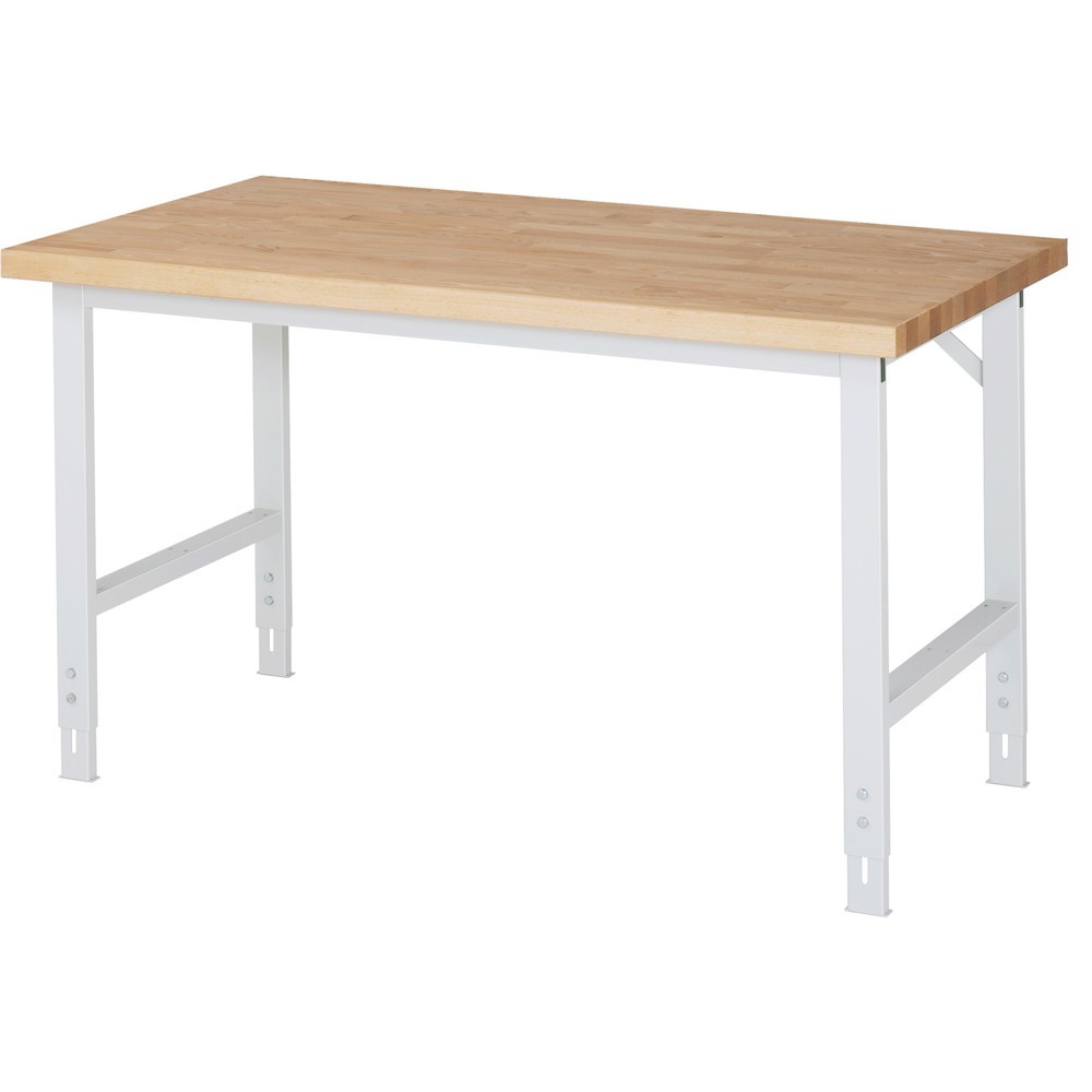Číslo obrázka výrobku 1: Výškovo nastaviteľný pracovný stôl RAU série TOM, v × š × h 780 – 1 100 × 1 500 × 700 mm, buková dyha