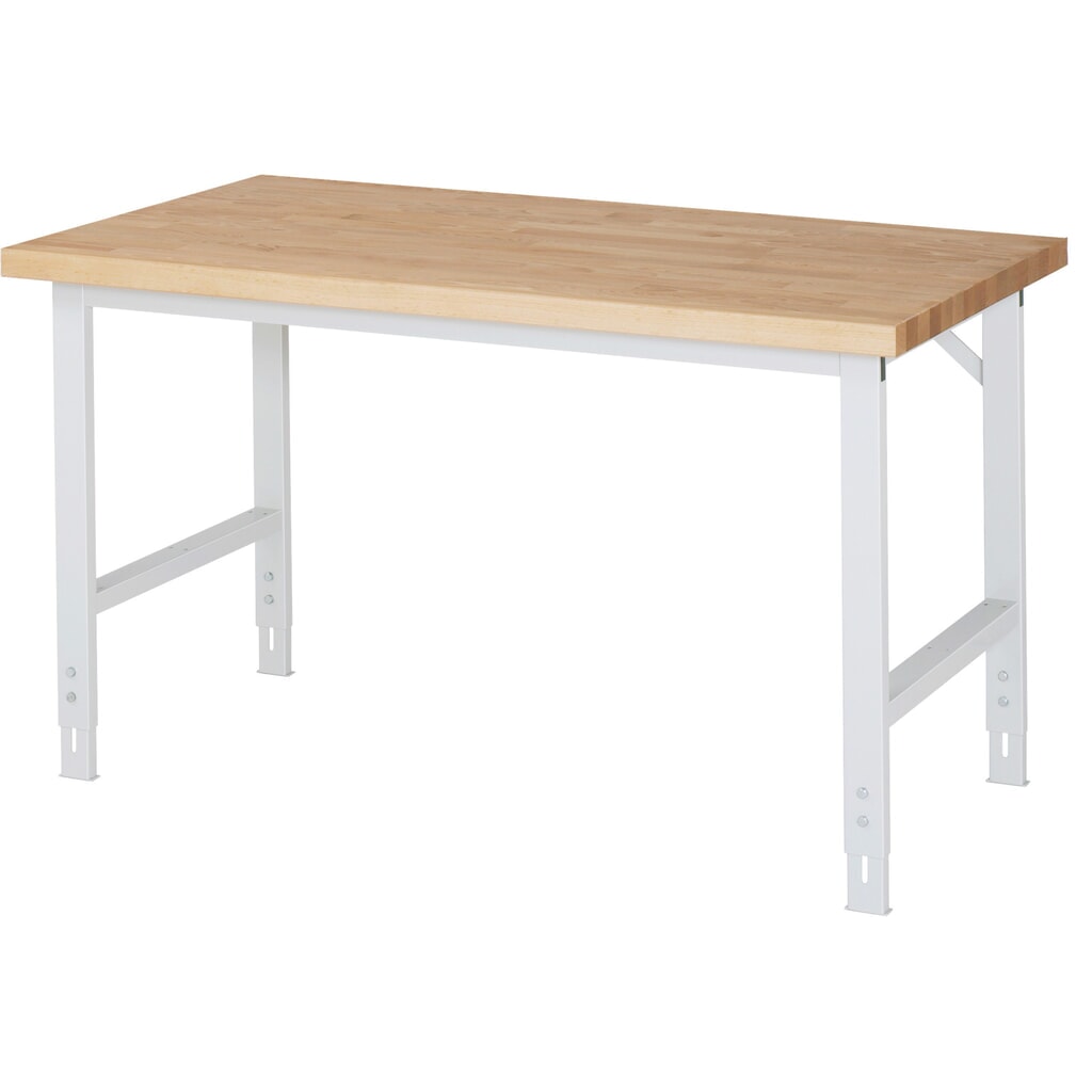 Číslo obrázka výrobku 1: Výškovo nastaviteľný pracovný stôl RAU série TOM, v × š × h 780 – 1 100 × 1 500 × 700 mm, buková dyha
