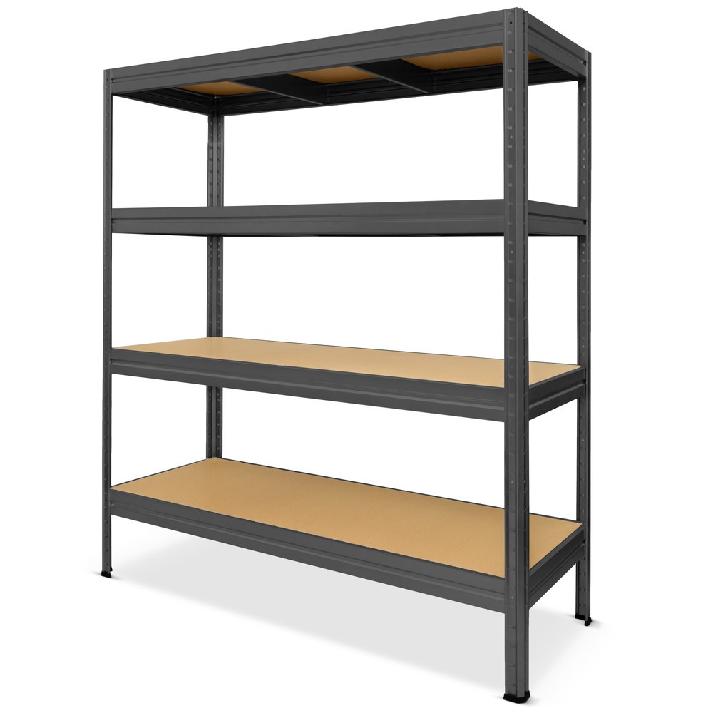 Číslo obrázka výrobku 1: Vysokozaťažený regál HEMMDAL, typ XL, antracitový – 180 × 180 × 60 cm – do 2 000 kg