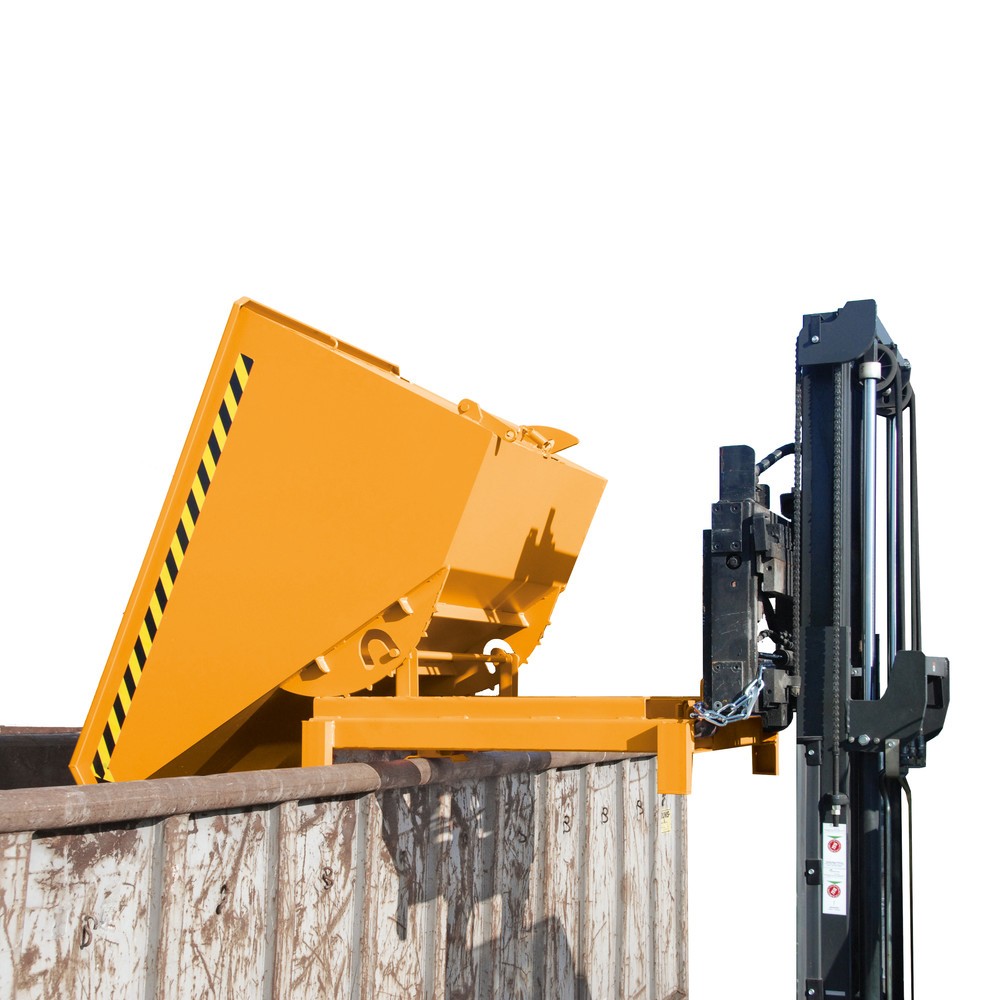Číslo obrázka výrobku 4: Bauer® Závažná sklápacia nádrž, nosnosť 4 000 kg, lakovaná, objem 0,6 m³, RAL 2000 žltooranžová