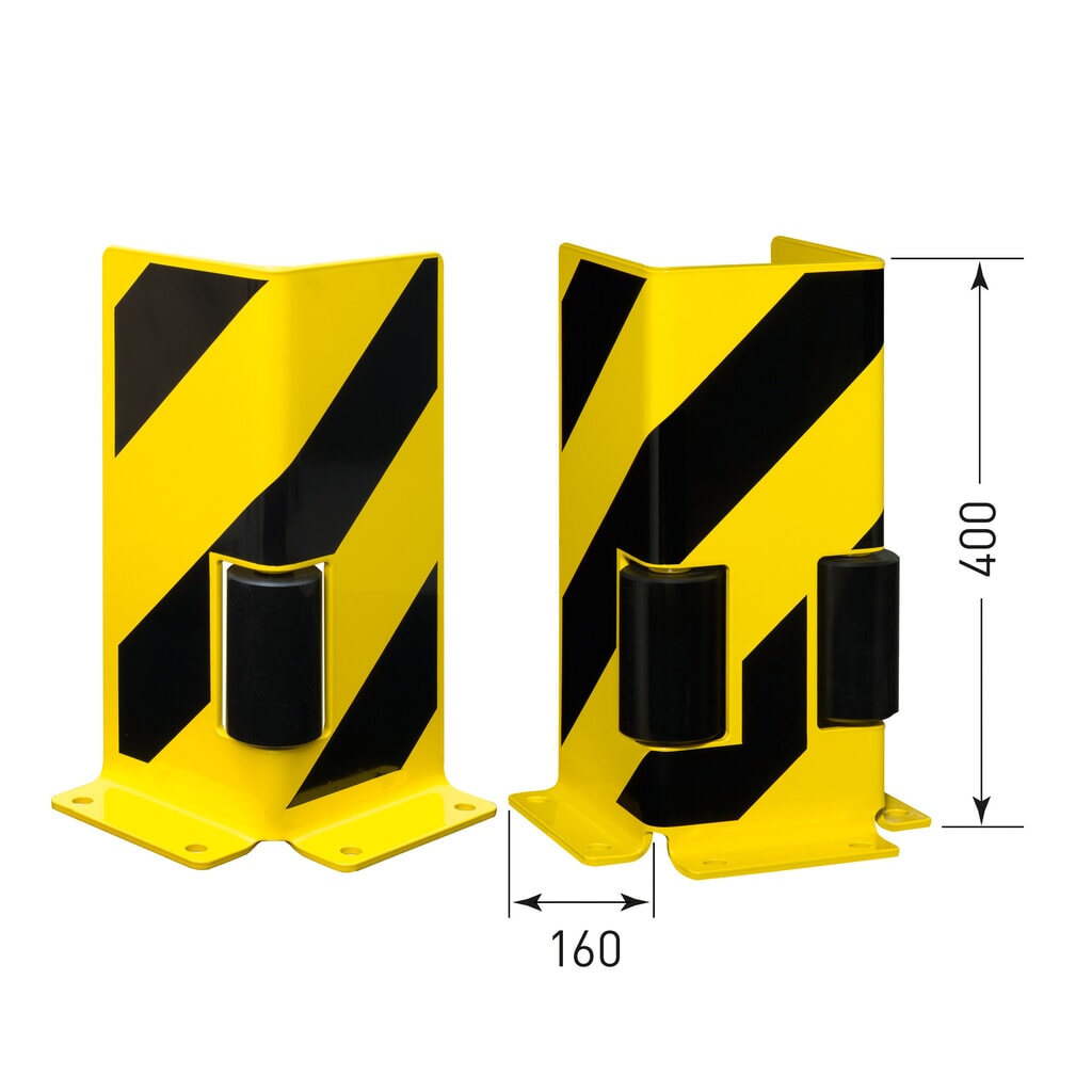 Ochrana proti nárazu s vodiacim valčekom, uhlový profil, v × š × h 400 × 160 × 160 mm Číslo obrázka výrobku 5: Ochrana proti nárazu s vodiacim valčekom, uhlový profil, v × š × h 400 × 160 × 160 mm