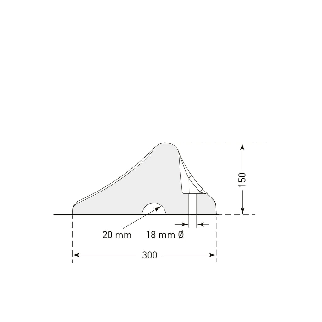 Číslo obrázka výrobku 2: Zastavovacia lišta pre kolesá Heavy Duty, čierna, V x Š x H 150 x 1 000 x 300 mm