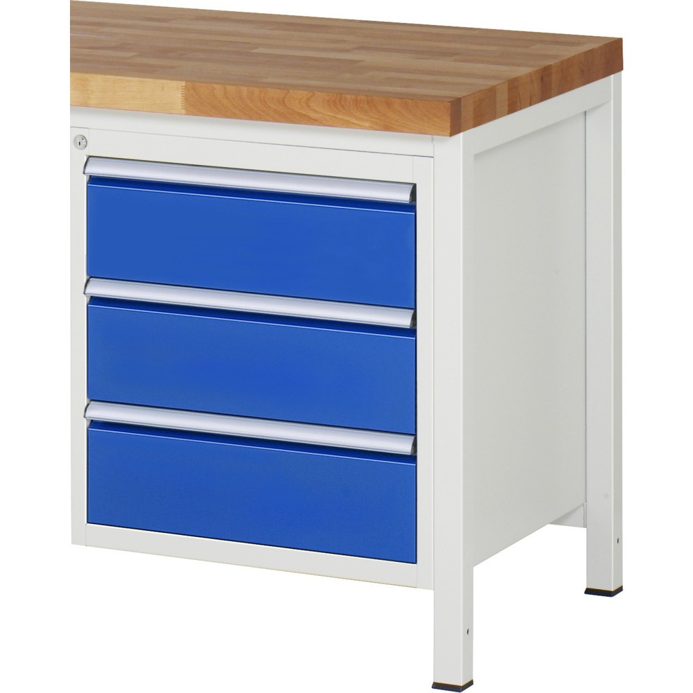 Číslo obrázka výrobku 1: Zásuvková skriňa RAU série 7000, podstavný kontajner, v × š × h 620 × 580 × 650 mm, 3 zásuv. 3 × 180 mm