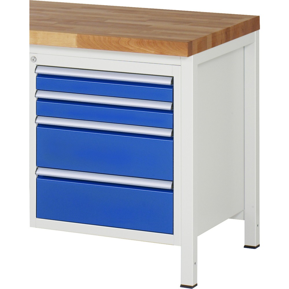 Číslo obrázka výrobku 1: Zásuvková skriňa RAU série 7000, podstavný kontajner, v × š × h 620 × 580 × 650 mm, 4 zásuv. 2 × 90, 2 × 180 mm