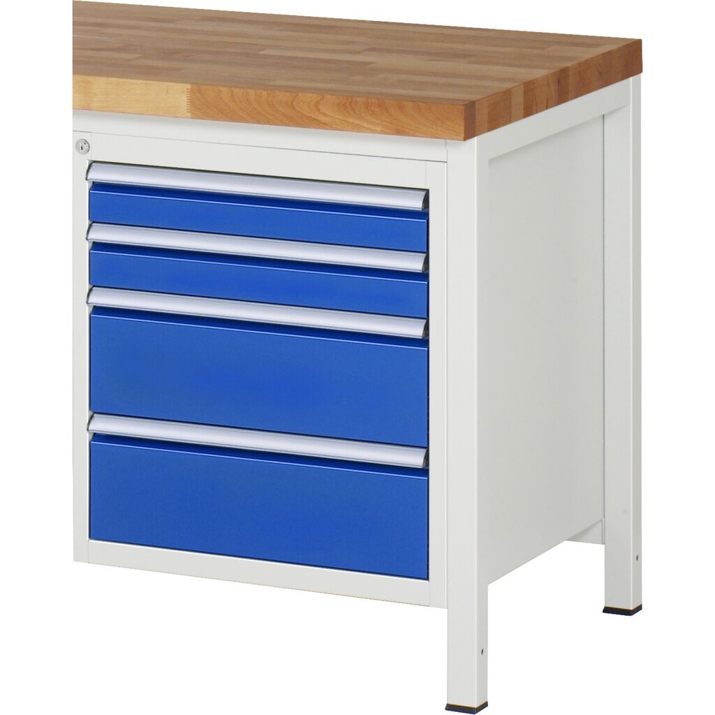 Zásuvková skriňa RAU série 7000, podstavný kontajner, v × š × h 620 × 580 × 650 mm, 4 zásuv. 2 × 90, 2 × 180 mm Obrázok výrobku: Zásuvková skriňa RAU série 7000, podstavný kontajner, v × š × h 620 × 580 × 650 mm, 4 zásuv. 2 × 90, 2 × 180 mm