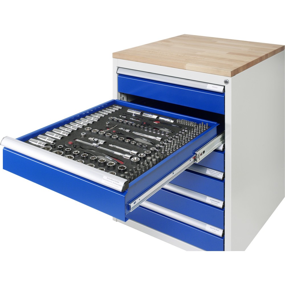Číslo obrázka výrobku 2: Zásuvková skriňa RAU série 7000, podstavný kontajner, v × š × h 620 × 580 × 650 mm, 4 zásuv. 2 × 90, 2 × 180 mm