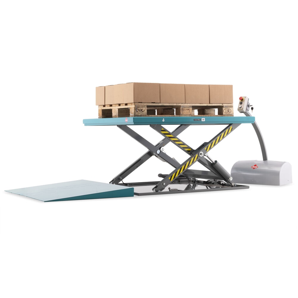 Číslo obrázka výrobku 2: Zatvorený plochý nožnicový zdvíhací stôl Ameise® nosnosť 1 000 kg, plošina 1 450 x 1 140 mm