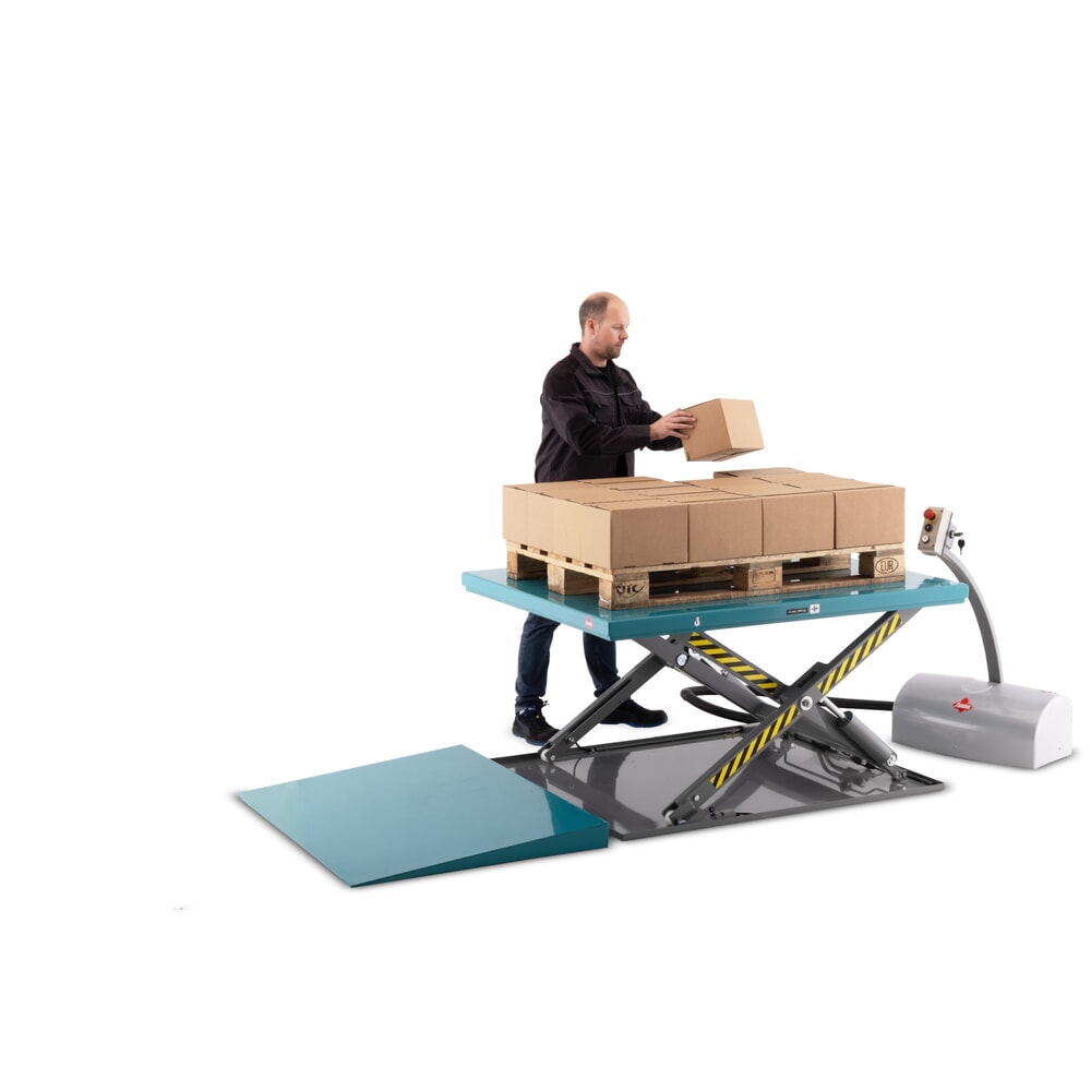 Číslo obrázka výrobku 3: Zatvorený plochý nožnicový zdvíhací stôl Ameise® nosnosť 1 000 kg, plošina 1 450 x 1 140 mm