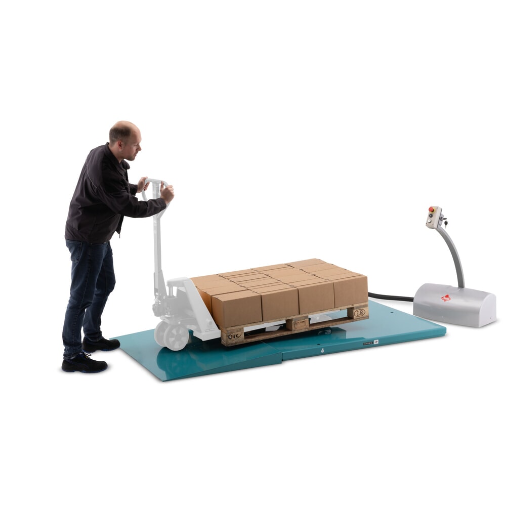 Číslo obrázka výrobku 7: Zatvorený plochý nožnicový zdvíhací stôl Ameise® nosnosť 1 000 kg, plošina 1 450 x 1 140 mm