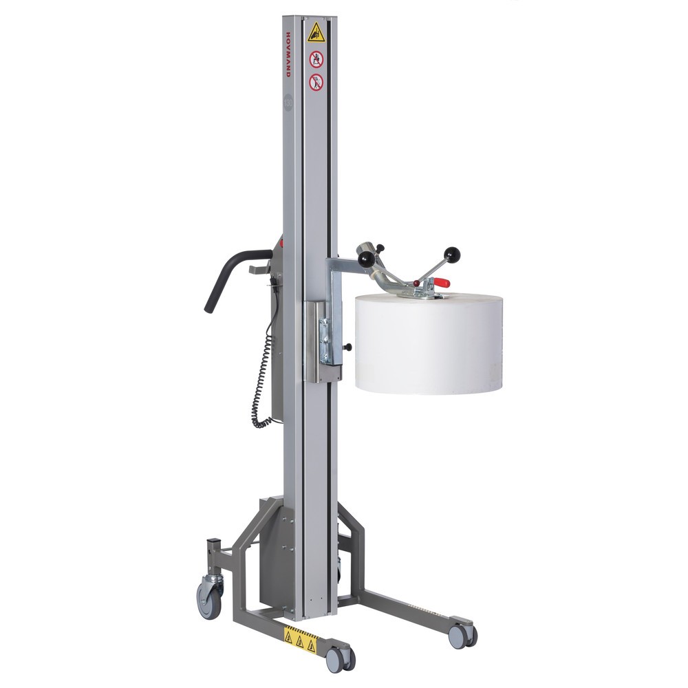 Číslo obrázka výrobku 1: Zdvíhač HOVMAND s manipulátorom kotúča pre kotúče do 40 kg, výška zdvihu 2 042 mm, nosnosť 130 kg