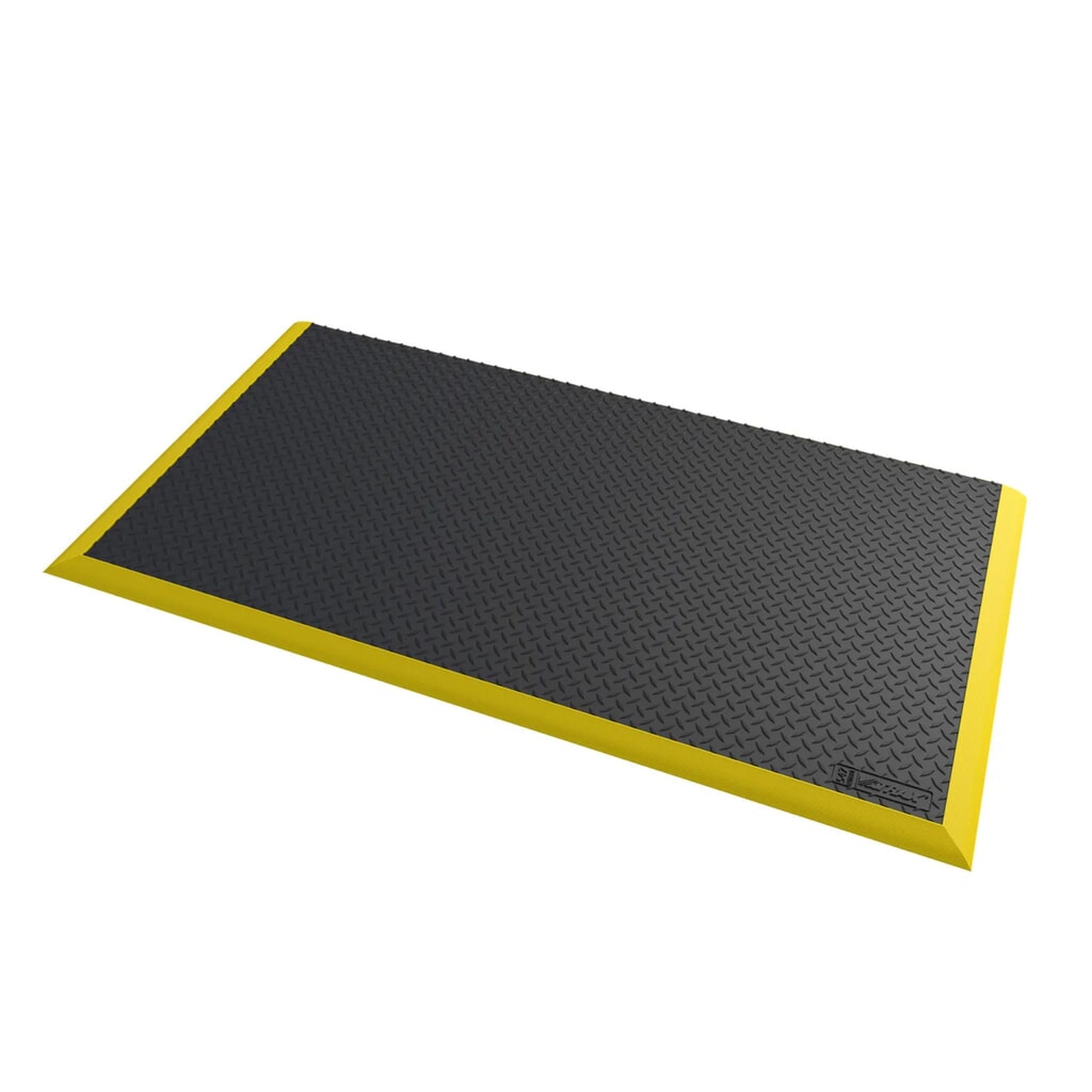Zváracia rohož na pracovisko NoTrax Diamond Flex™ Nitrile, š × d 970 × 1 630 mm, čierno-žltá Obrázok výrobku: Zváracia rohož na pracovisko NoTrax Diamond Flex™ Nitrile, š × d 970 × 1 630 mm, čierno-žltá
